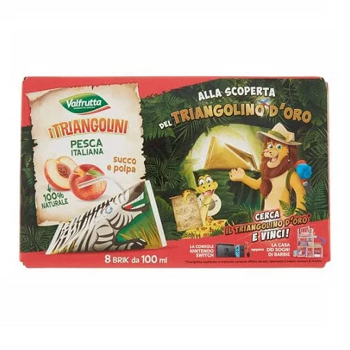 12x Valfrutta I Triangolini Pesca Pfirsich Fruchtsaft 8x100ml