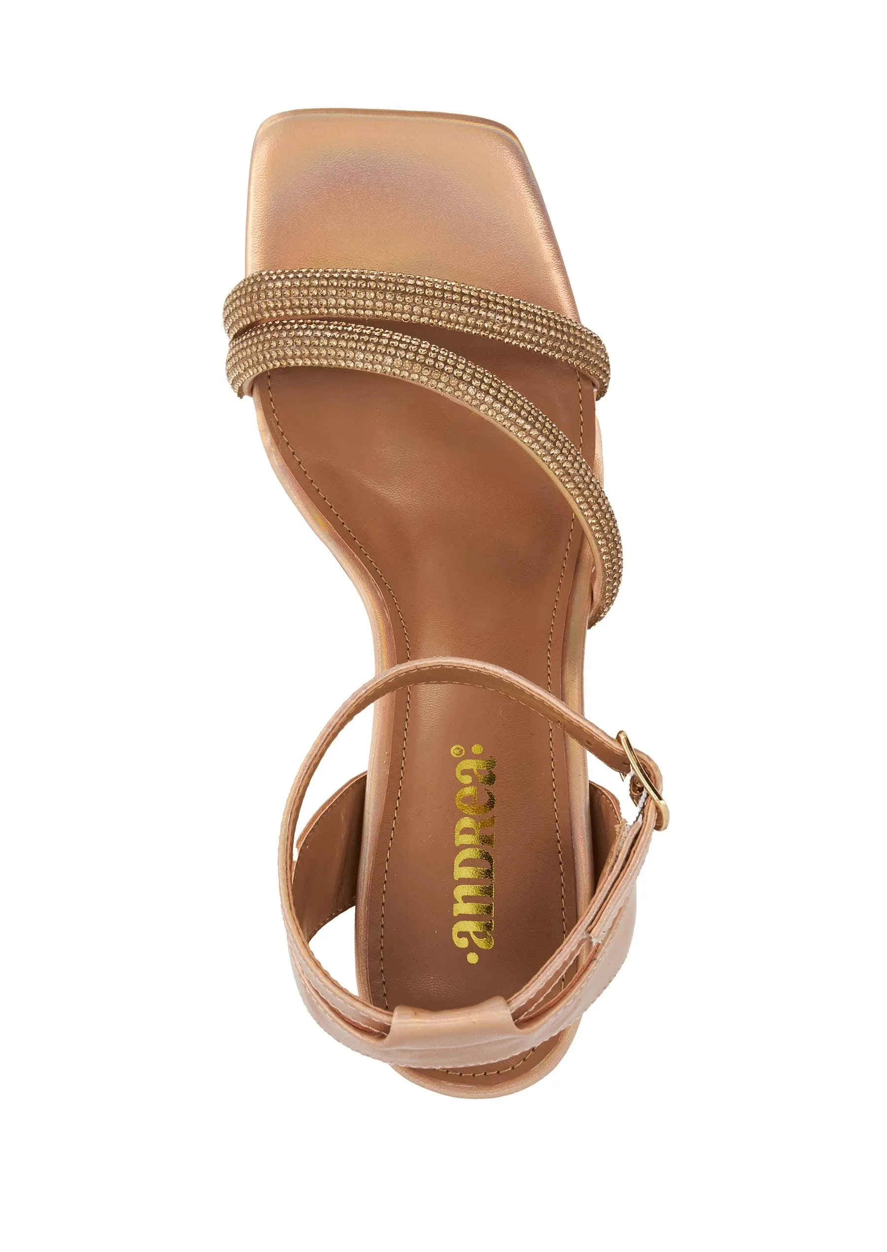 Andrea Exclusive High Heels Sandals With Rhinestones Straps 66624