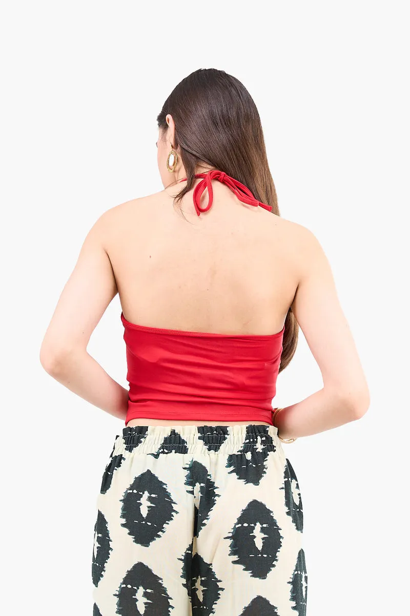 Backless Halter Neck Top