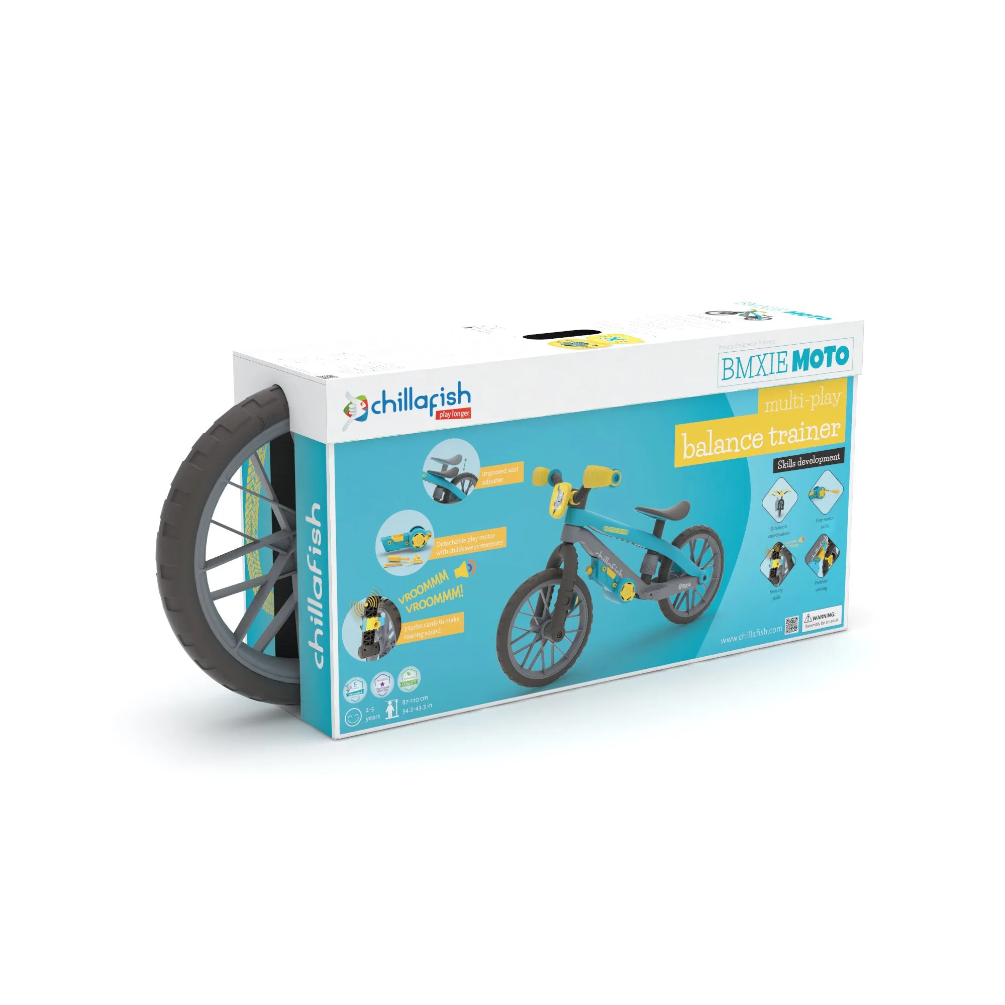 BMXie Moto - 12" Balance trainer with real ‘vroom vroom’ motor sounds as you ride