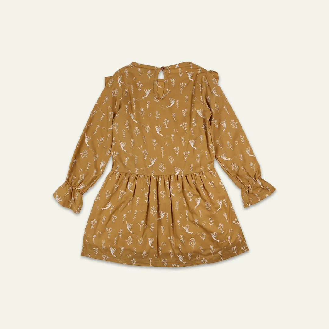 Brown Fairy Print Dress
