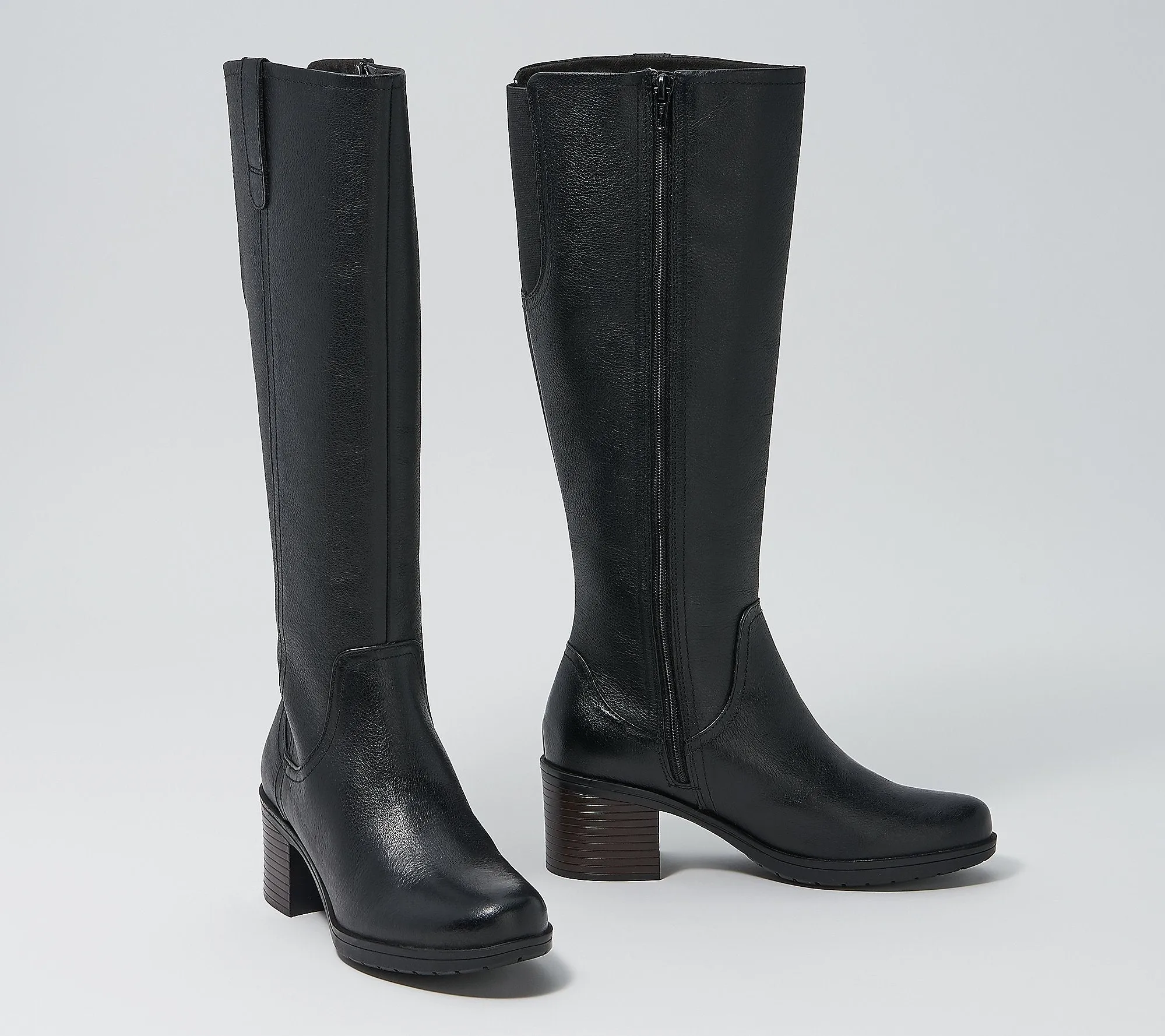 Clarks Collection Medium Calf Leather Boots - Hollis Moon! Black, Sz 7.5! Retails $220 