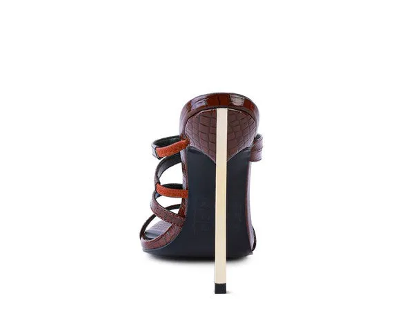 Croc Metal High Heeled Sandals