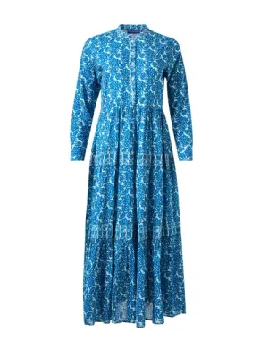 Diwali Blue Multi Print Dress