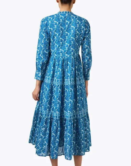 Diwali Blue Multi Print Dress