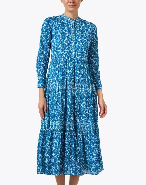 Diwali Blue Multi Print Dress