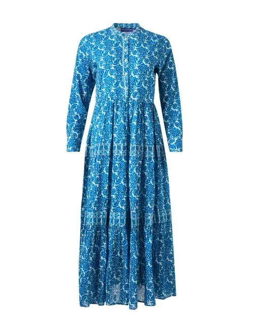 Diwali Blue Multi Print Dress
