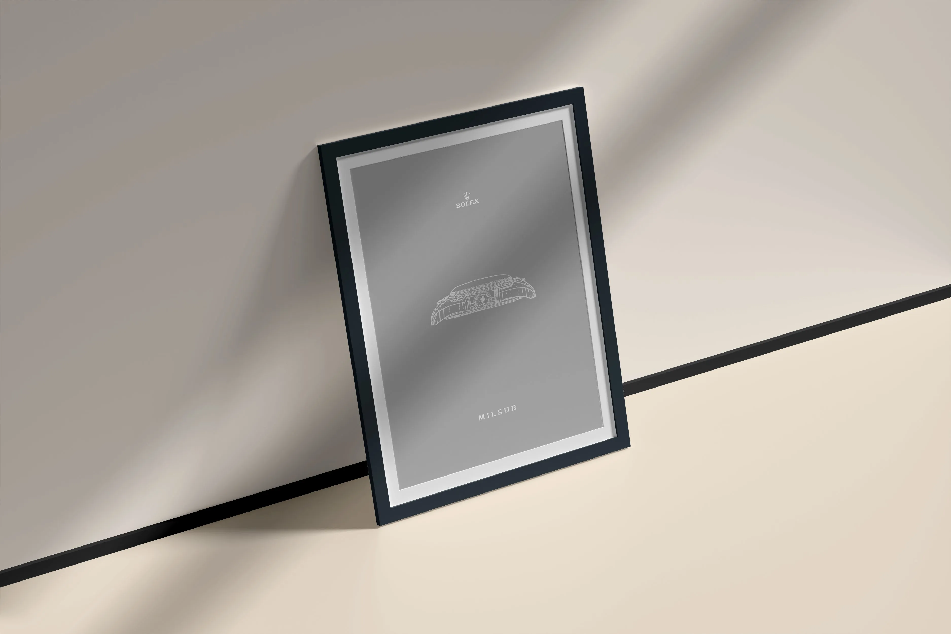 Rolex Milsub Framed Poster - Crown View
