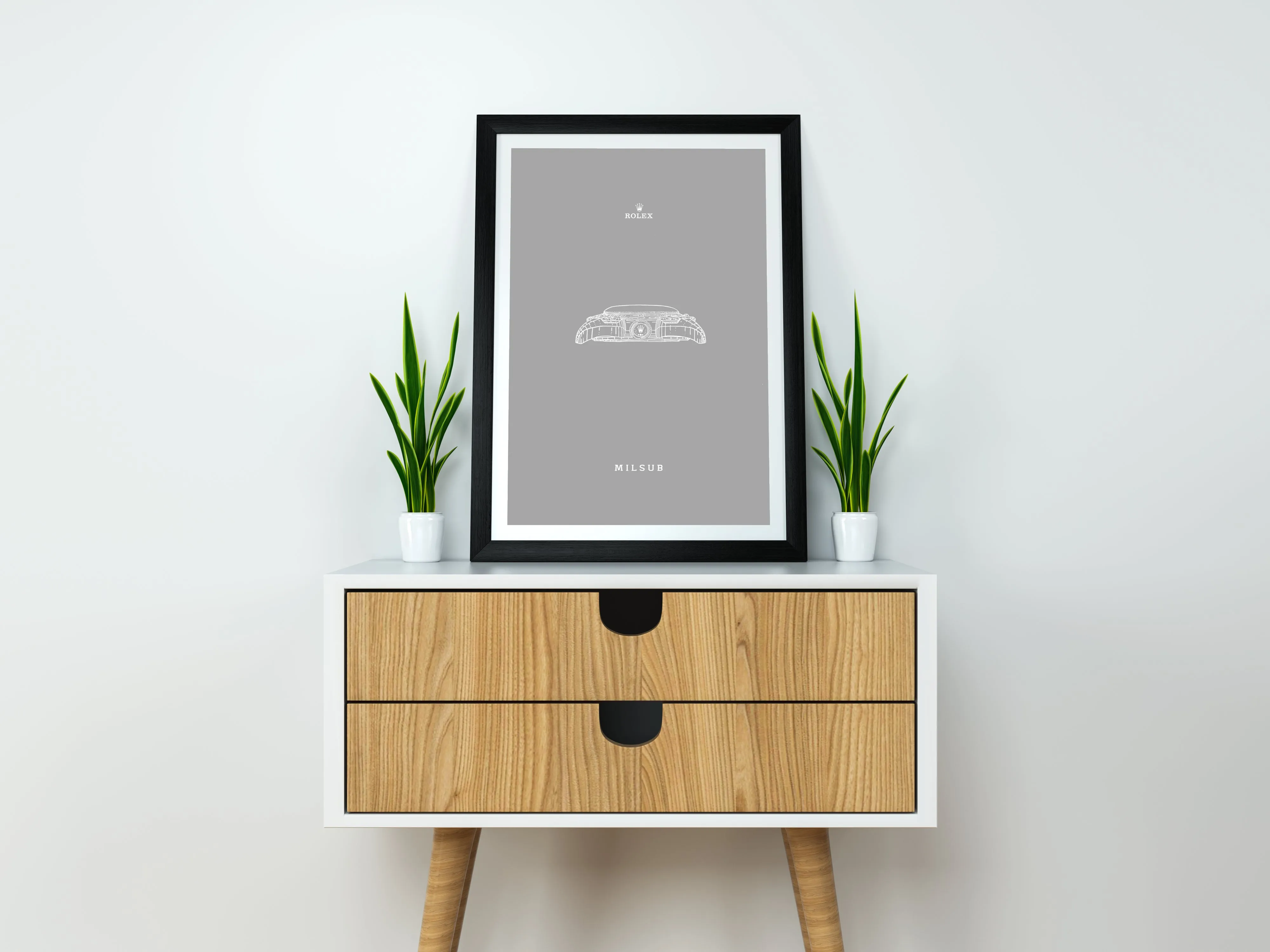 Rolex Milsub Framed Poster - Crown View