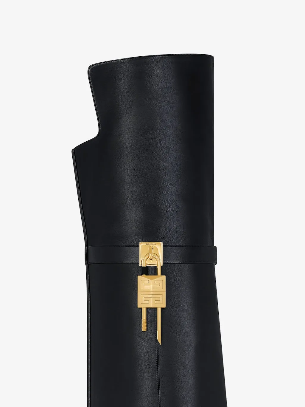 Shark Lock Stiletto over-the-knee boots in leather
