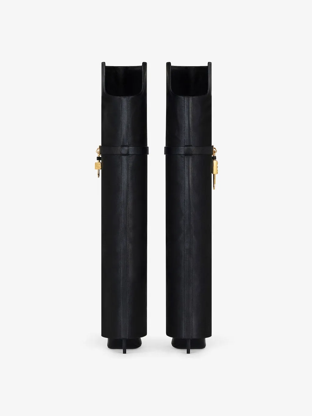 Shark Lock Stiletto over-the-knee boots in leather